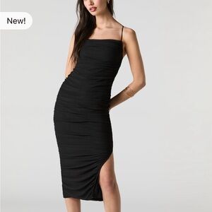 Urban Planet Mesh Ruched Midi Dress